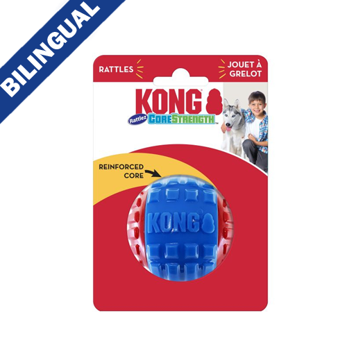 Jouet pour chien Kong CoreStrength Rattlez Ball, grand
