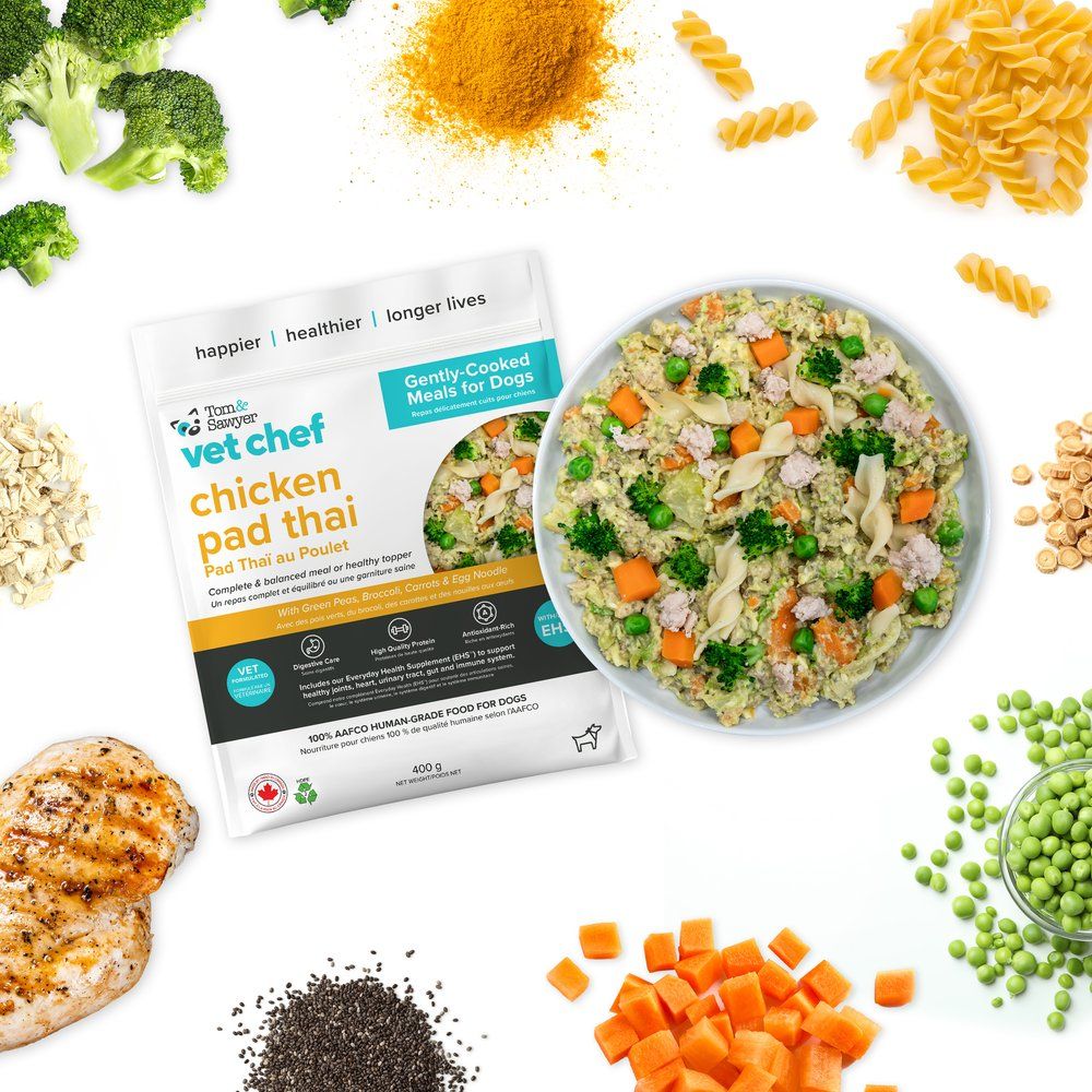 Tom&Sawyer VetChef's Chicken Pad Thai Gently-Cooked Frozen Meal for Dogs 272g