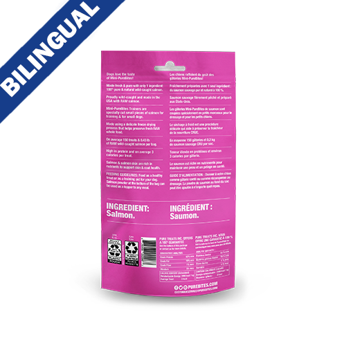 PureBites Mini Trainers Saumon sauvage pour chien 49 g