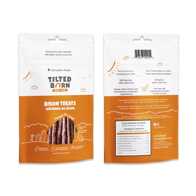 Tilted Barn Canadian Bison Dog Treats 100g