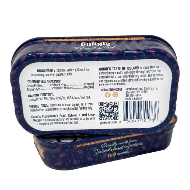 Gunni's Salmon & Cod Liver Recipe Food Topper for Cats by GUNNIS