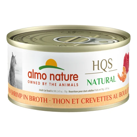 Almo Nature HQS Natural Cat Food - Tuna with Shrimp in Broth Cat Can by Almo Nature