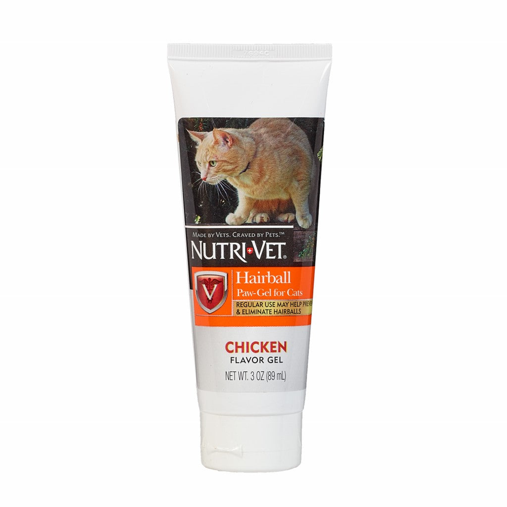 Nutri-Vet® Gel pour pattes anti-boules de poils, saveur poulet, 85 g, pour chats