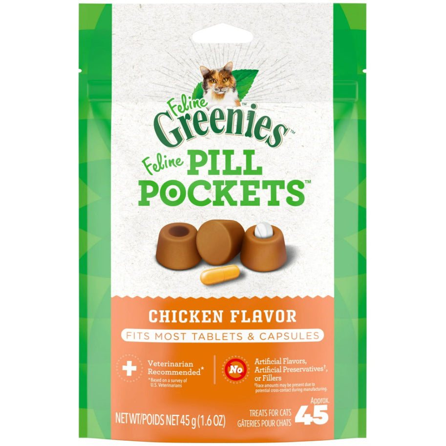 Greenies Pill Pockets Capsules or Tablets for Cats 45g