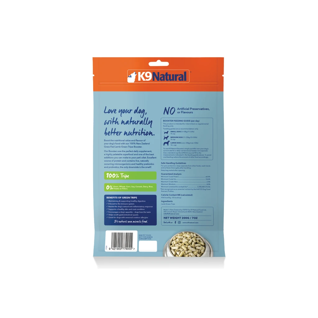 K9 Natural Lamb Green Tripe Freeze-Dried Booster by K9 Natural