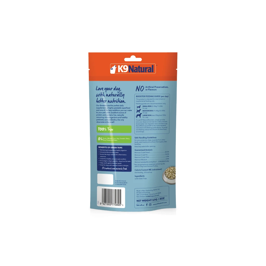 K9 Natural Lamb Green Tripe Freeze-Dried Booster by K9 Natural