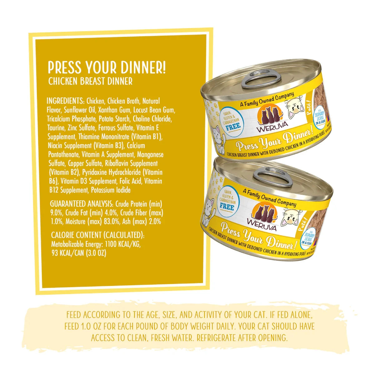Weruva Cat Paté - Press Your Dinner! Chicken Breast with Deboned Chicken in a Hydrating Purée by Weruva