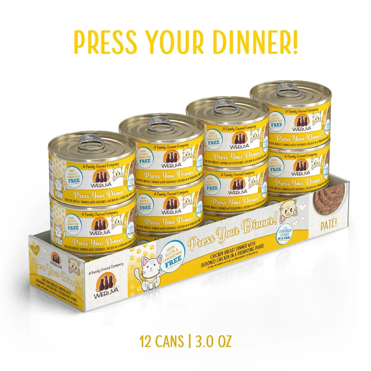 Weruva Cat Paté - Press Your Dinner! Chicken Breast with Deboned Chicken in a Hydrating Purée by Weruva