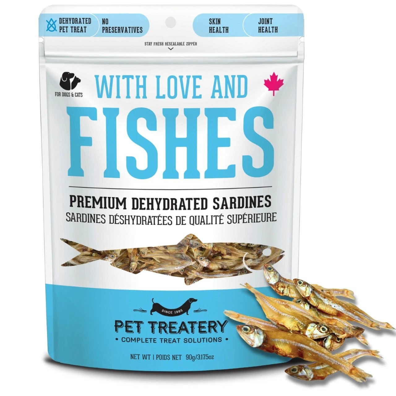 The Granville Island With Love and Fishes - Premium Dehydrated Sardines Treat For Dogs & Cats by Granville