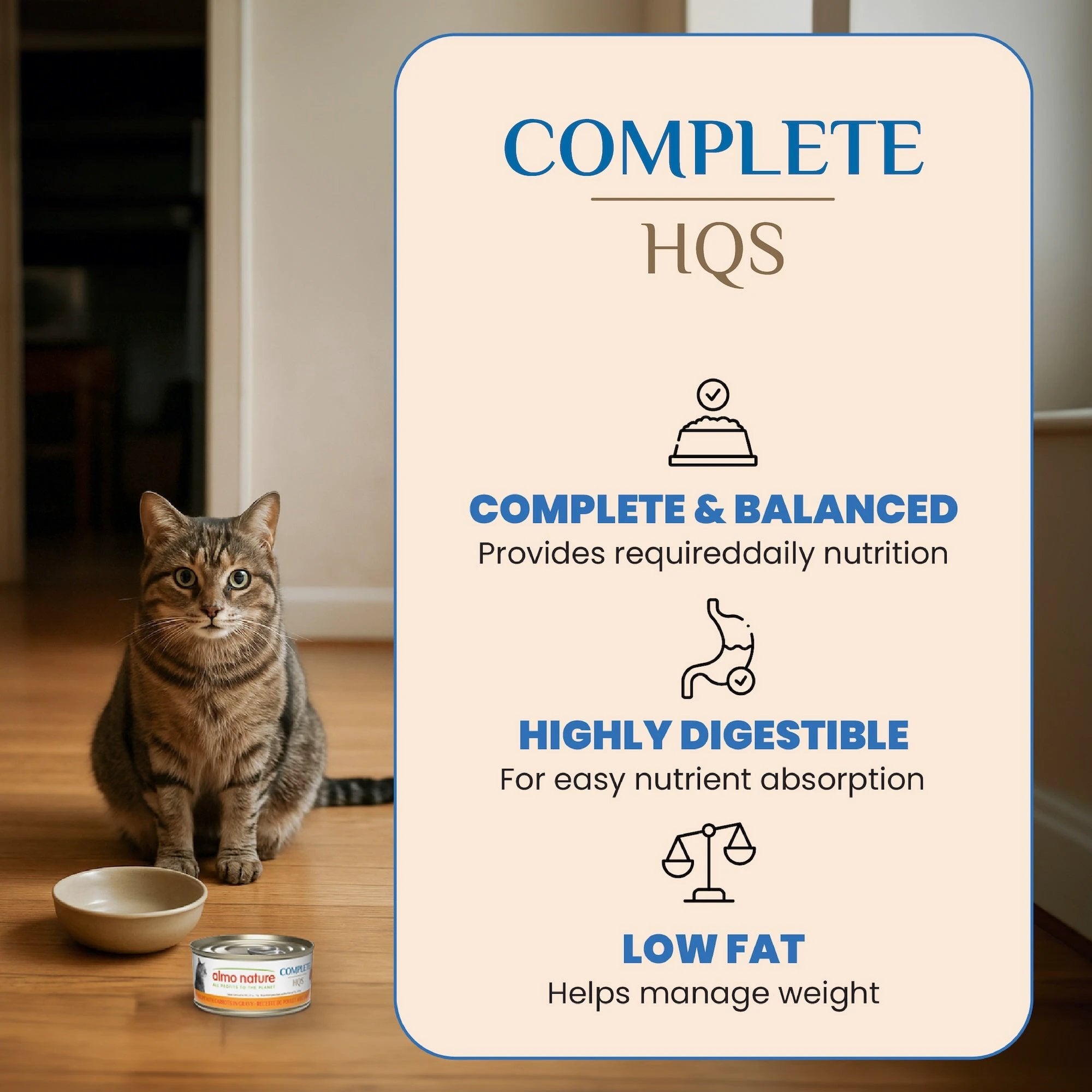 Almo Nature HQS Complete Cat Food - Tuna Recipe With Pumpkin In Gravy Cat Can by Almo Nature
