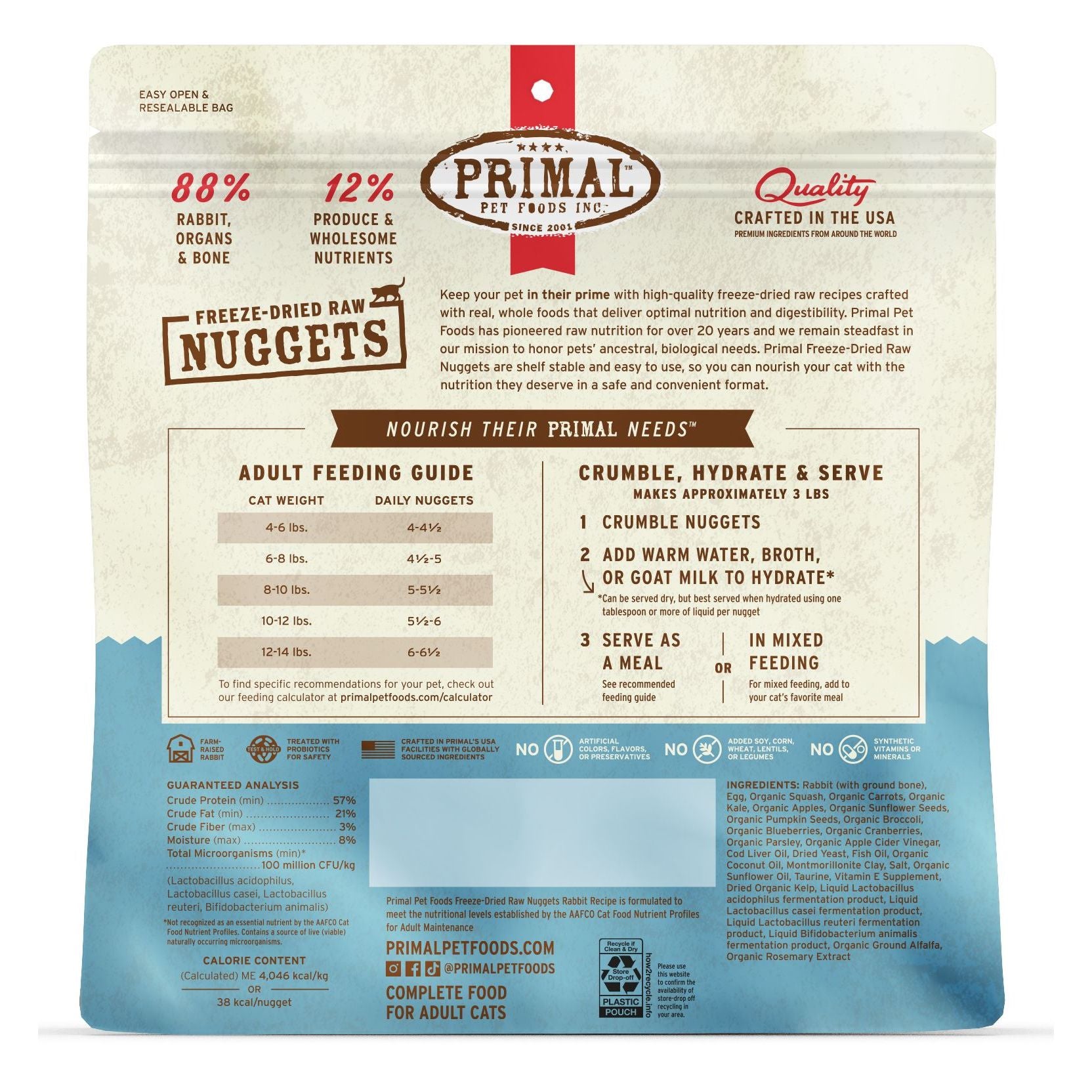 Primal Freeze-Dried Raw Nuggets Cat Food Rabbit Recipe