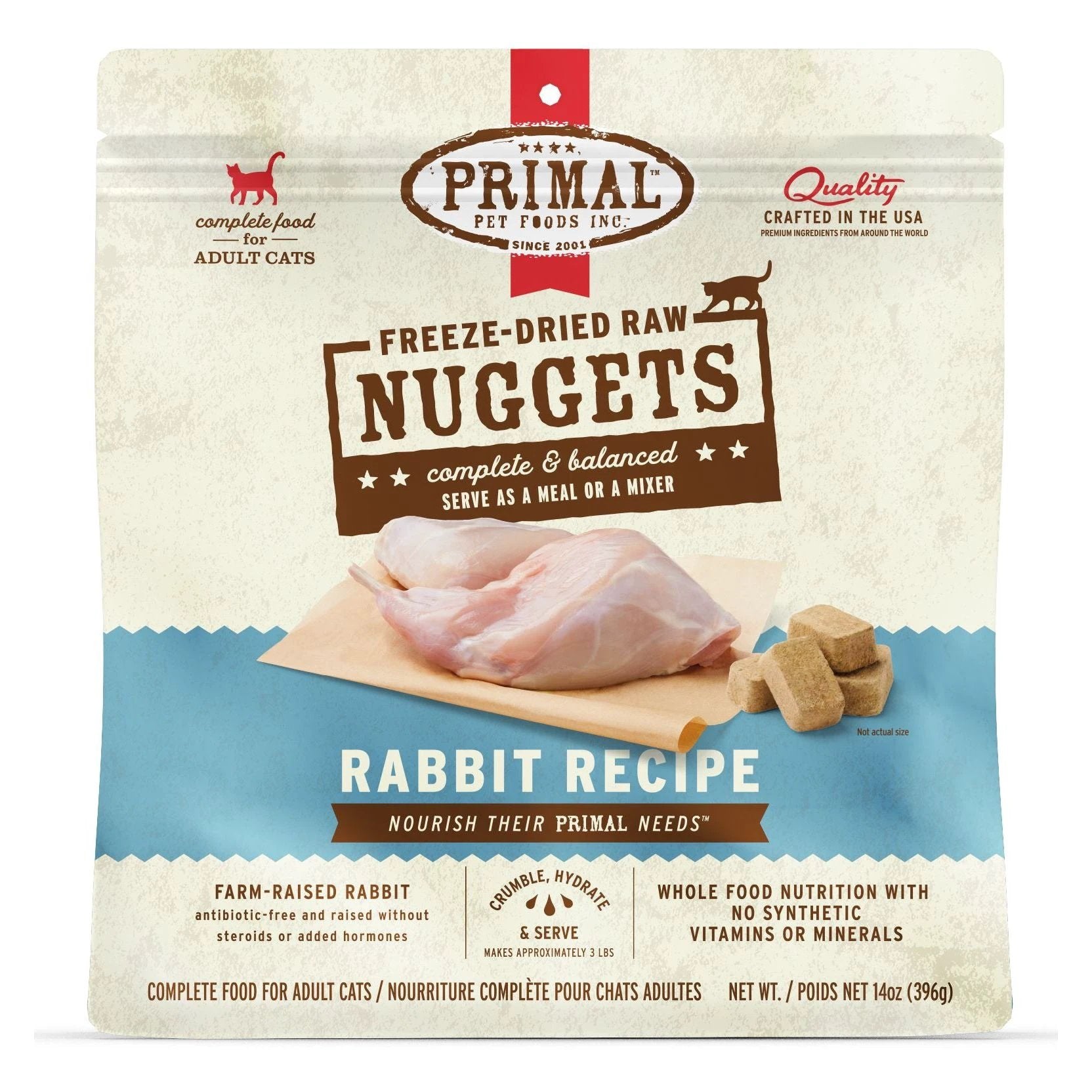 Primal Freeze-Dried Raw Nuggets Cat Food Rabbit Recipe by Primal