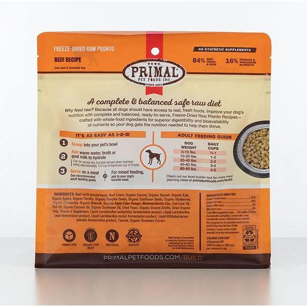 Primal Freeze-Dried Raw Scoopable Pronto Dog Food Beef Recipe by Primal