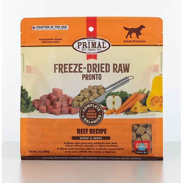 Primal Freeze-Dried Raw Scoopable Pronto Dog Food Beef Recipe
