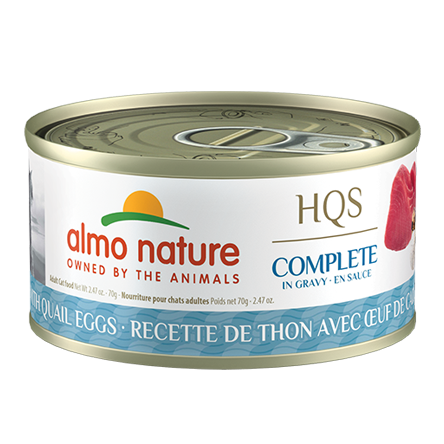 Almo Nature HQS Complete Tuna Recipe with Quail Eggs in gravy Cat Can 70g