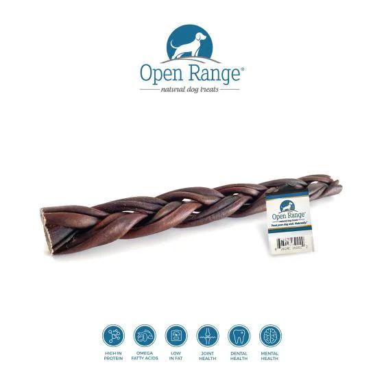 Open Range Water Buffalo Collagen Braided Stick Dog 11-12in by PawsNatural Pet Store