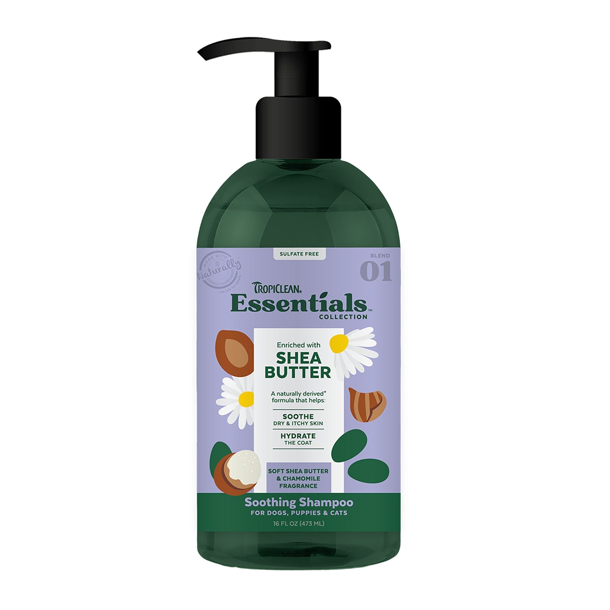 TropiClean Essentials Shea Butter & Chamomile Shampoo (Puppy, Dog & Cat)