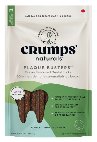 Bâtonnets dentaires au bacon Plaque Busters de Crumps' Naturals