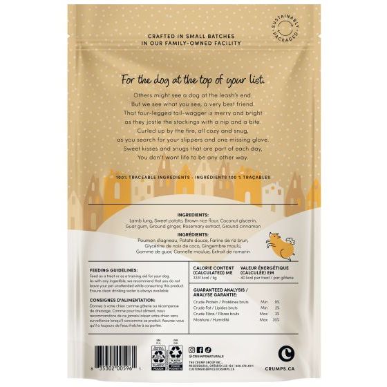 Crumps' Naturals Holiday Festive Cookies Lamb & Ginger Dog Treats 270g