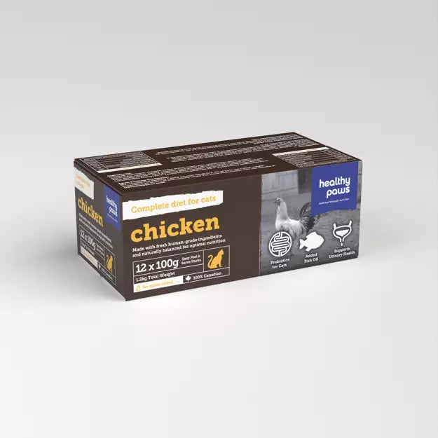 Healthy Paws Repas complet au poulet pour chat - 100 g