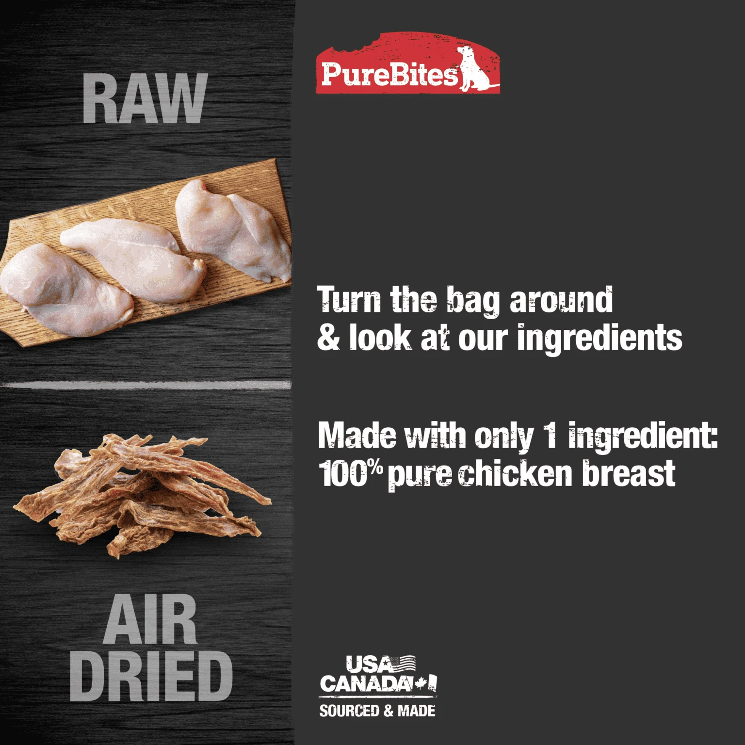 PureBites Chicken Air Dried Jerky Dog Treats by PureBites