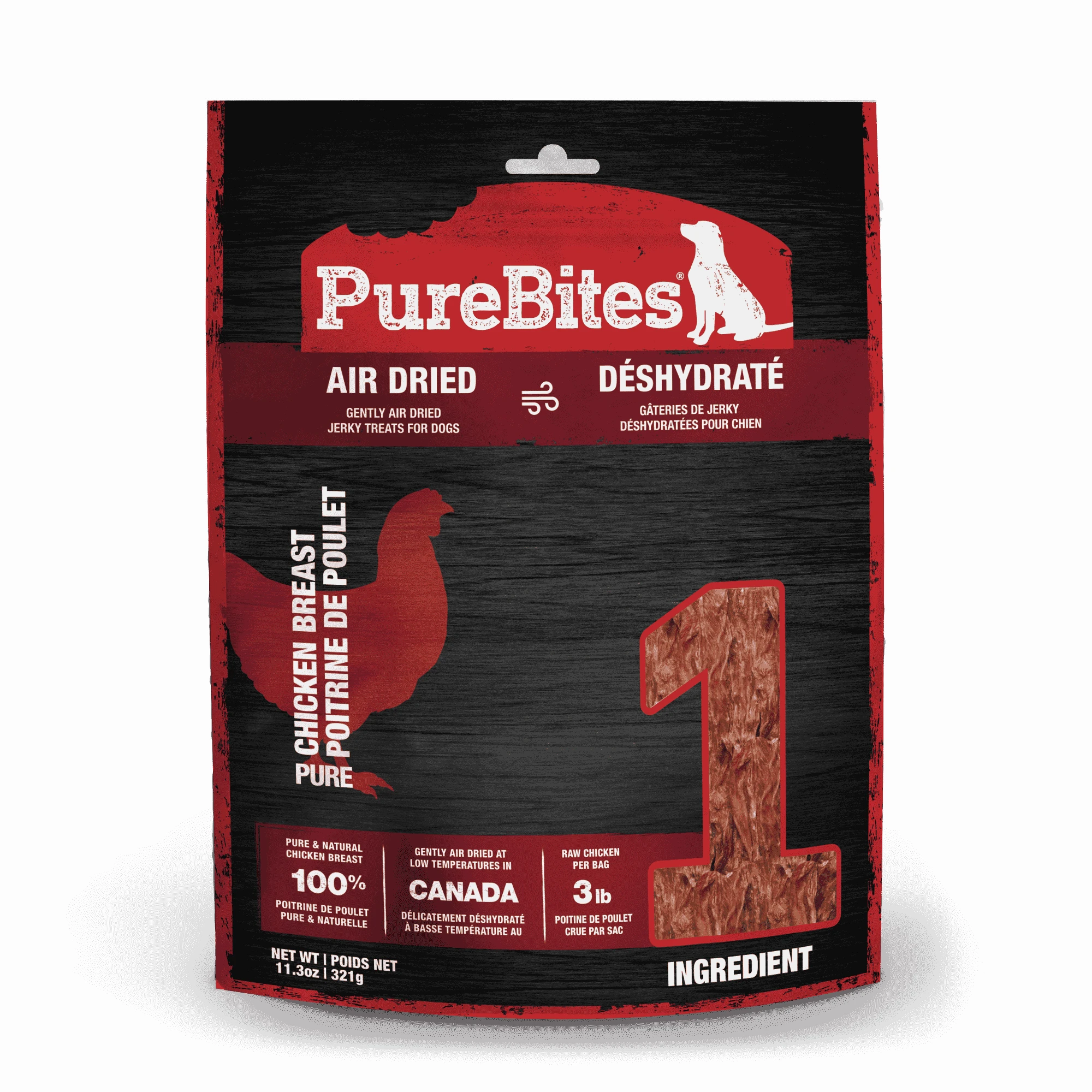 PureBites Chicken Air Dried Jerky Dog Treats by PureBites