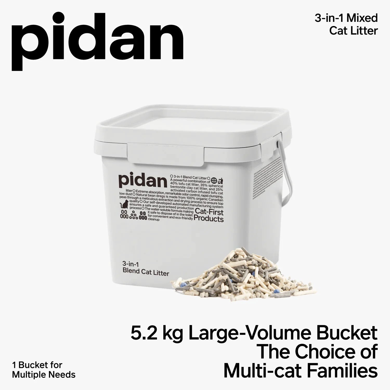 Pidan 3-in-1 Blend Cat Litter, Pail | 5.2 kg by Pidan