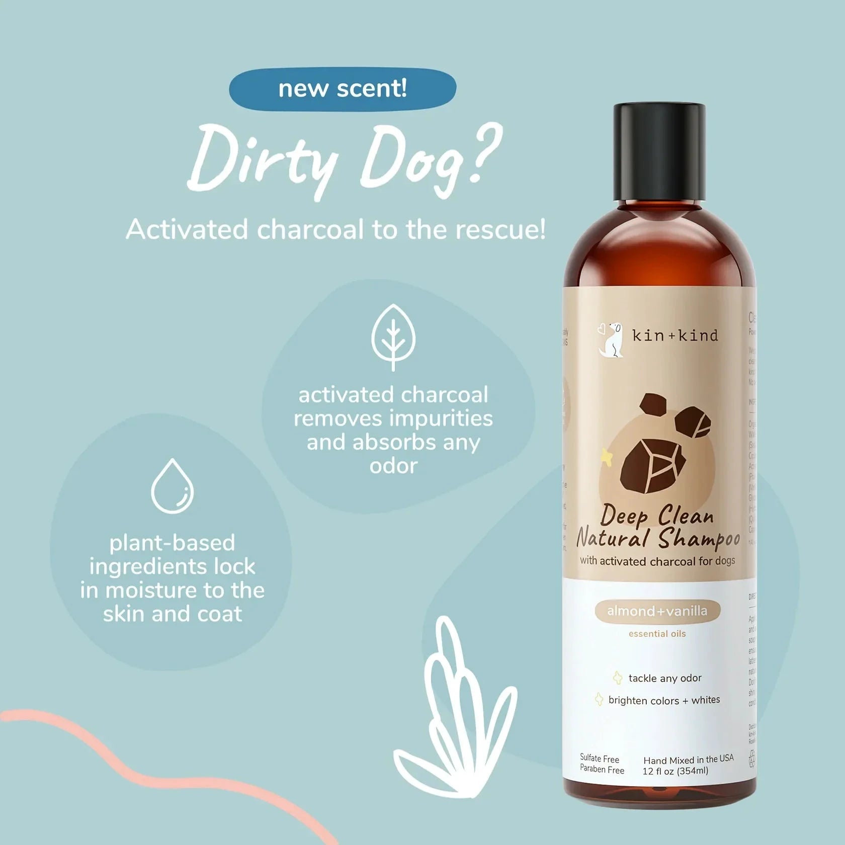 Kin + Kind Deep Clean Dog Shampoo (Almond+Vanilla) by Kin+Kind