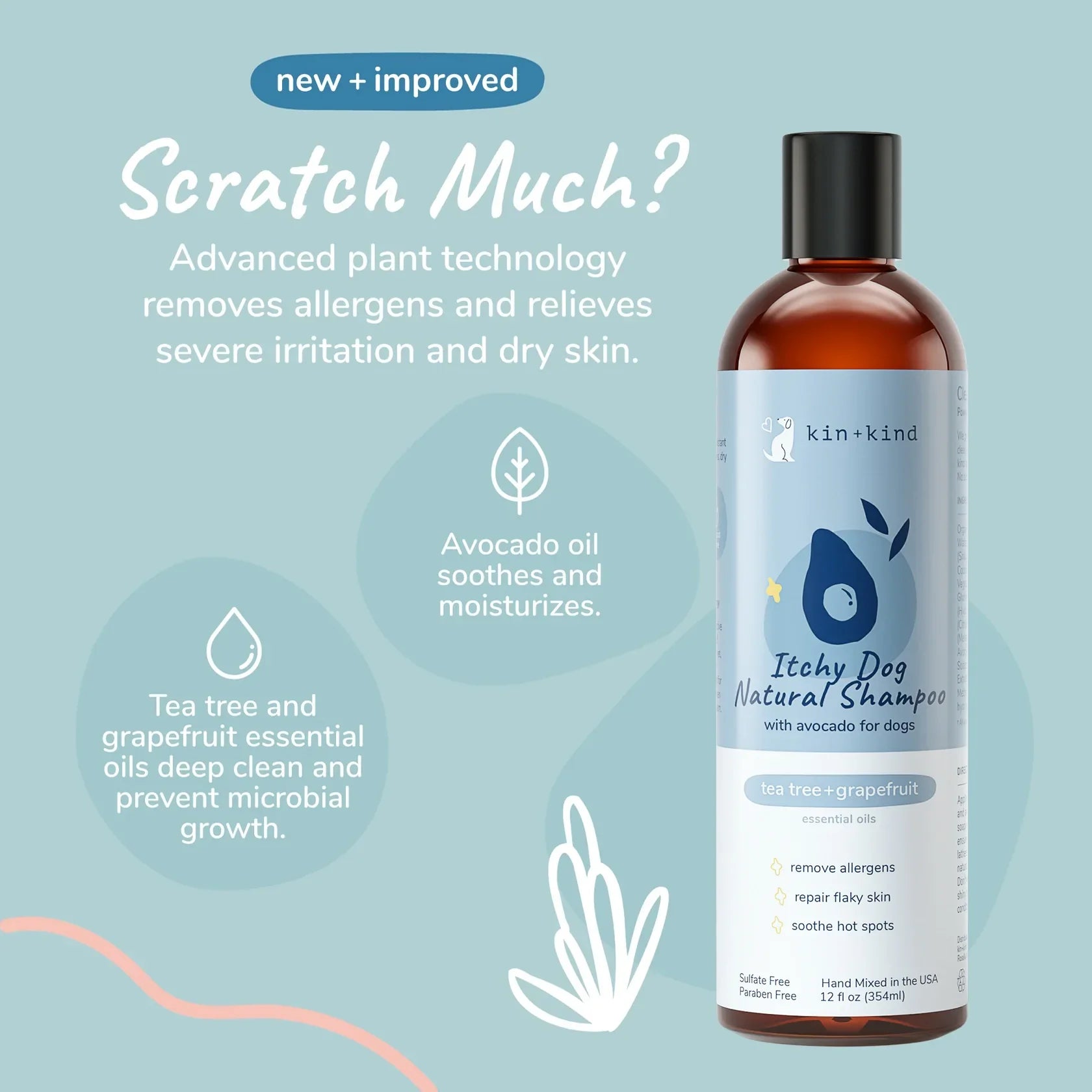 Kin + Kind Itchy Dog Shampoo (Tea Tree+Grapefruit)