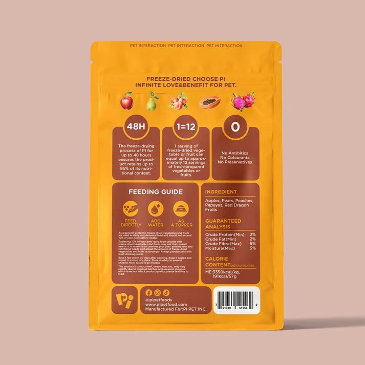 PI Pet Food Freeze Dried Fruit Daily Mixed Fruits 57g by PI Pet Food