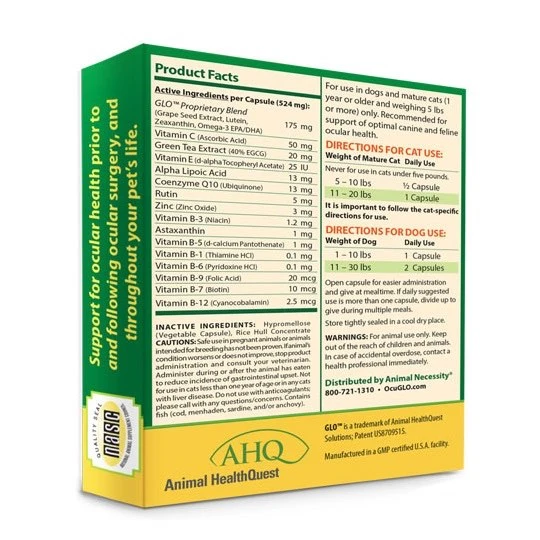 Ocu-GLO PB Vision Supplement for Dogs & Cats by BEAM Pharmacy