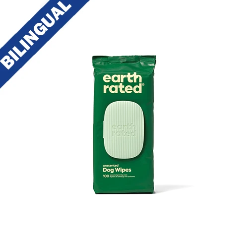 Earth Rated® Certified Compostable Grooming Wipes Unscented (100 ct) by earth rated
