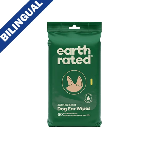 Earth Rated® Oatmeal Scent Pet Ear Wipes, Ear Cleansing Wipes (60ct) by earth rated