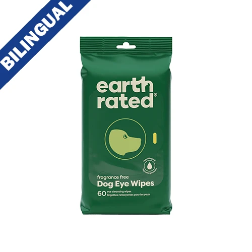 Earth Rated® Fragrance Free Dog Eye Wipes, Eye Cleansing Wipes (60ct) by earth rated