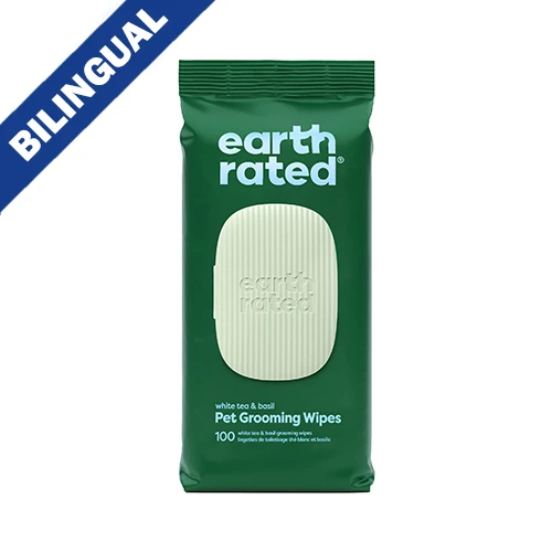 Lingettes nettoyantes Earth Rated® au thé blanc et au basilic (100 unités)