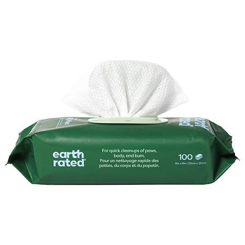 Earth Rated® Grooming Wipes White Tea & Basil (100ct)
