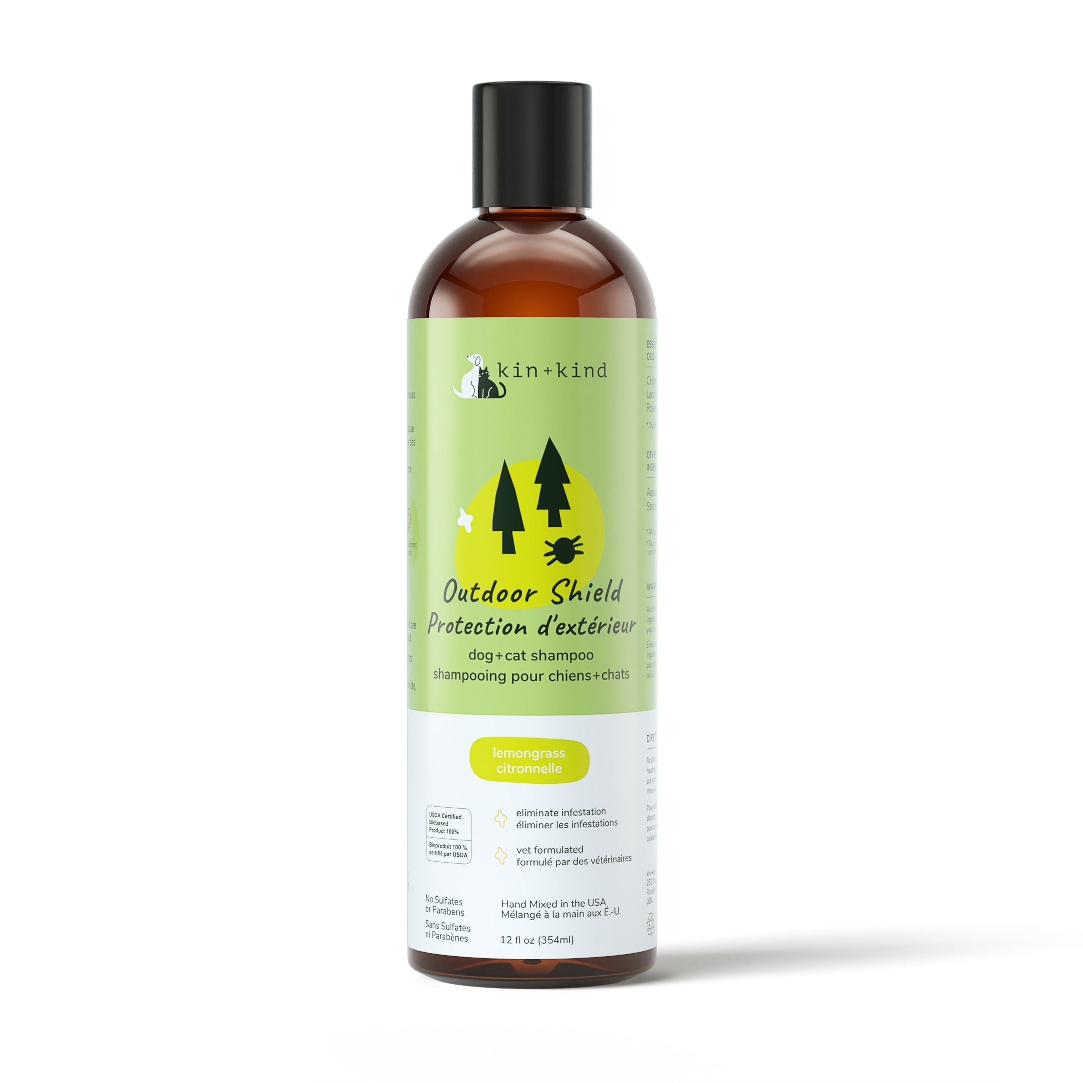 Kin + Kind Outdoor Shield Shampoo - Lemongrass (Cat-Safe) 12oz