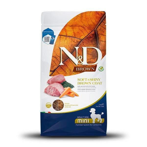 Farmina N&D Brown Coat Lamb, Carrot & Kelp Mini Dog Food 2kg by Farmina
