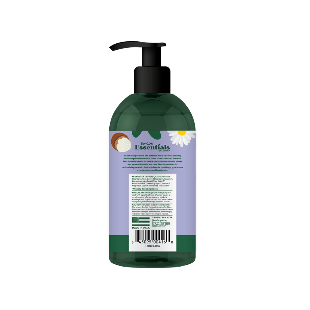 TropiClean Essentials Shea Butter & Chamomile Shampoo (Puppy, Dog & Cat)