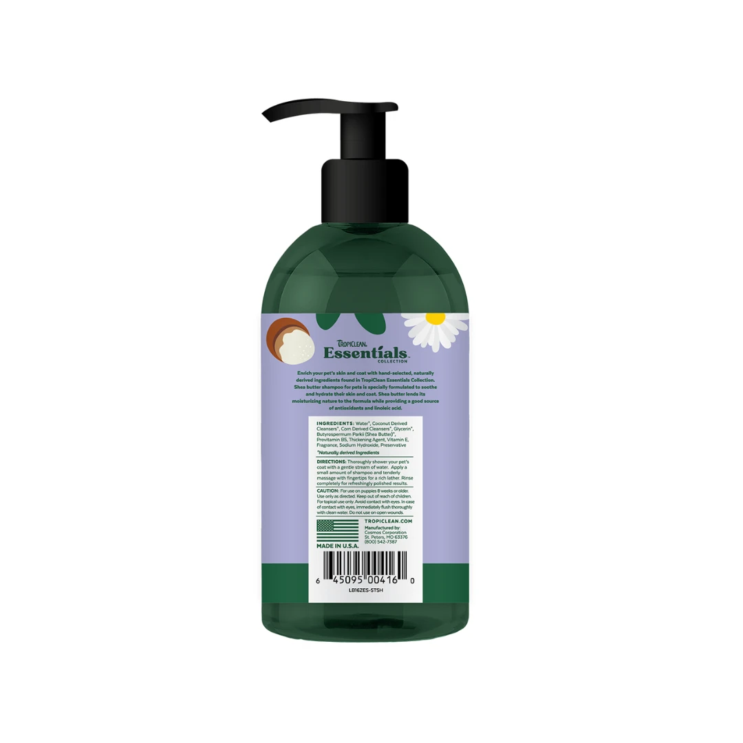 TropiClean Essentials Shea Butter & Chamomile Shampoo (Puppy, Dog & Cat) by TropiClean