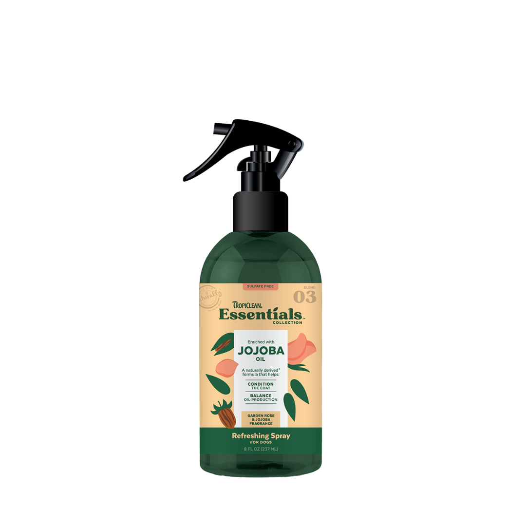 TropiClean Essentials Jojoba Oil & Garden Rose Deodorizing Spray