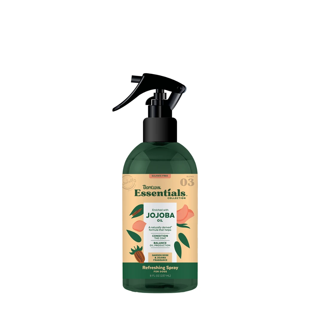 TropiClean Essentials Jojoba Oil & Garden Rose Deodorizing Spray by TropiClean
