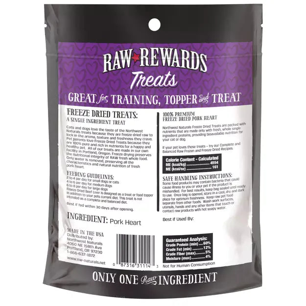 Northwest Naturals Freeze-Dried Treats - Pork Heart 85g