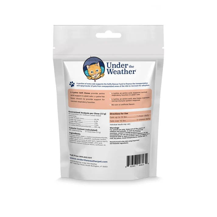 Under the Weather Soft Chew Cat Supplements L-Lysine by Under the Weather