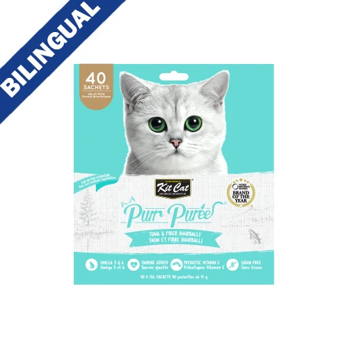 Kit Cat - Purée de thon et fibres (boule de poils)