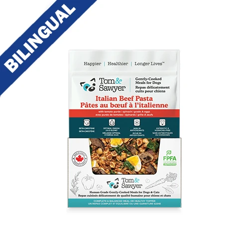 Tom&Sawyer Italian Beef Pasta Gently-cooked Frozen Meals for Dogs by Tom Sawyer