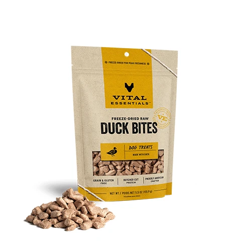 Vital Essentials® Freeze-Dried Duck Bites Dog Treats by Vital Essential