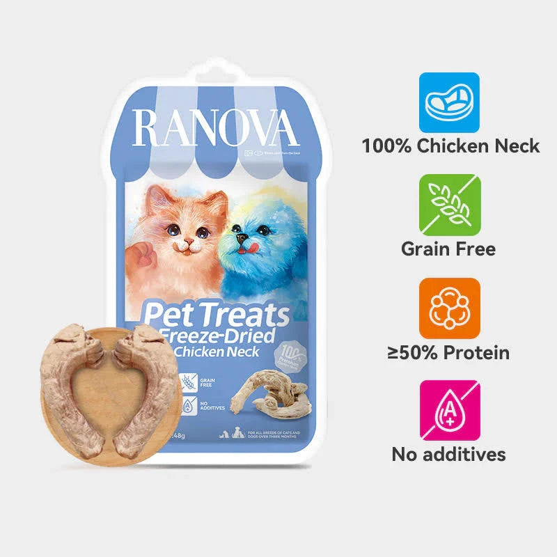 Ranova Pet Treats Freeze-Dried Chicken Neck for Dog & Cat by Ranova