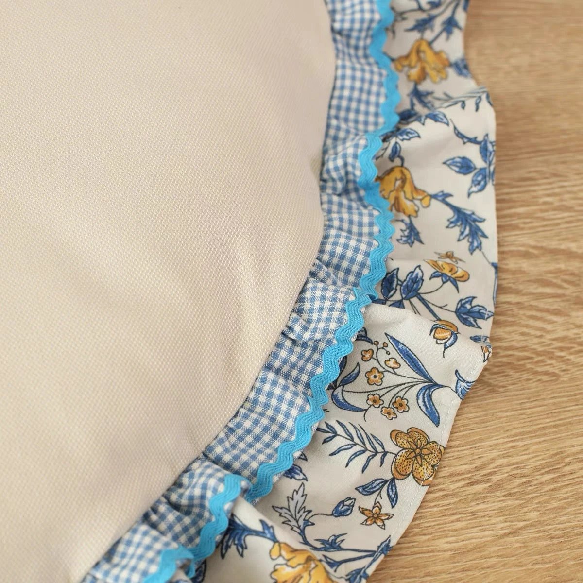 Minan Khaki Plaid Pet Cushion by Minan