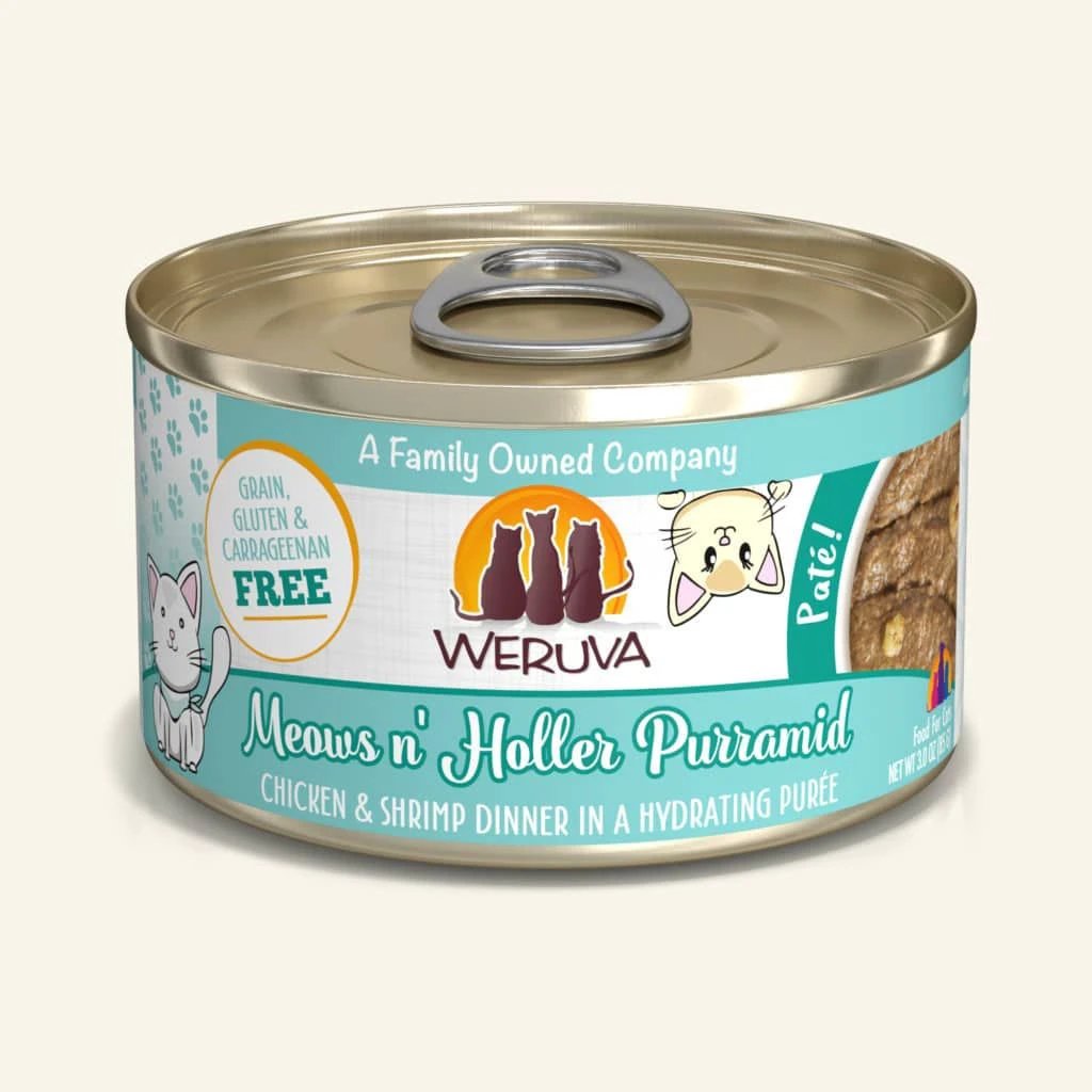 Weruva Cat Paté - Meows n' Holler Purramid with Chicken & Shrimp Cat Can by Weruva